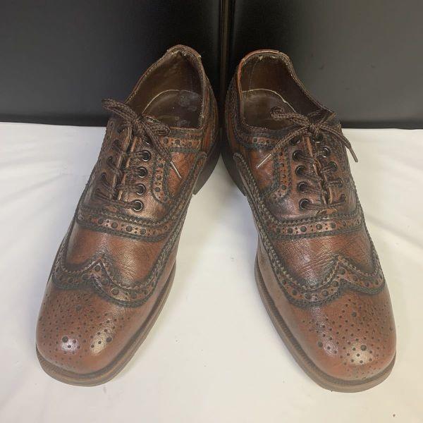 Vintage 70s-80s Master Suensk Design Full Brogue Business Shoes Size 6 24.5-25.0cm Brown(USED)