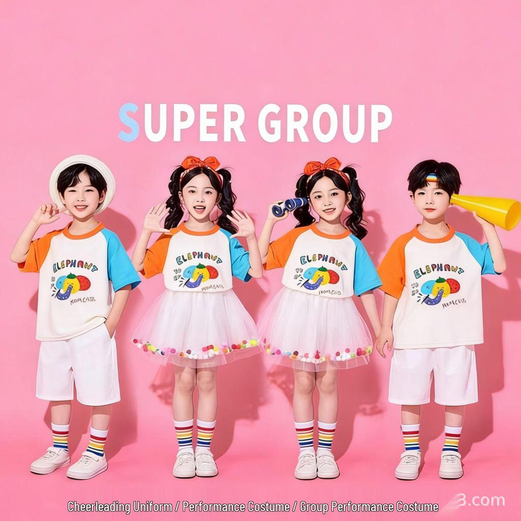 Children's Performance Costumes: Boys' and Girls' Cheerleading and Large Chorus Dance Outfits, Graduation Photo Attire, Class Uniforms