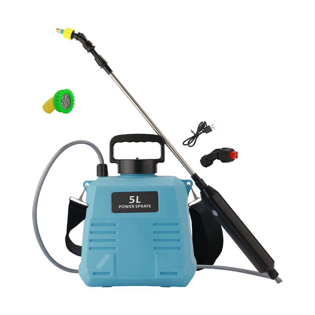 5L-8L Shoulder Electric Sprayer Pot with Telescopic Rod, 3 Nozzle for Garden Lawn Plant Watering Handheld Pesticide Sprayer
