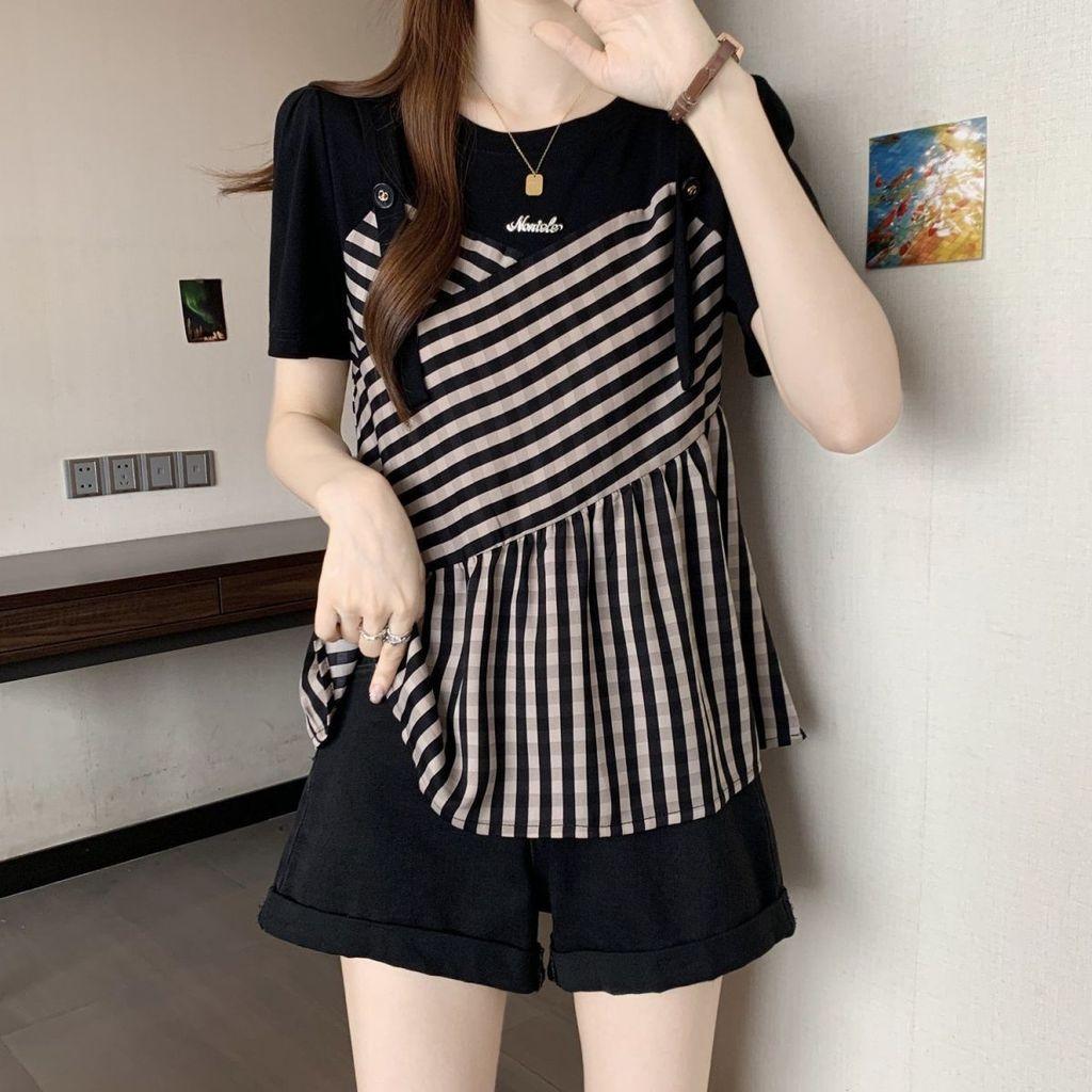 Basic T Shirt Women Summer Loose Fit Polyester Soft Casual Wear For Commuting