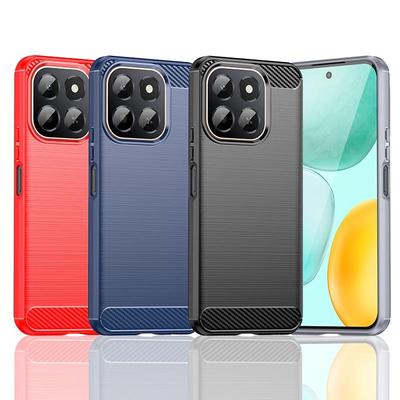 For Huawei Honor X6C Case Cover Honor X6C Capa Shockproof Silicone Phone Bumper Back Armor Soft TPU Carbon Fiber Funda Honor X6C