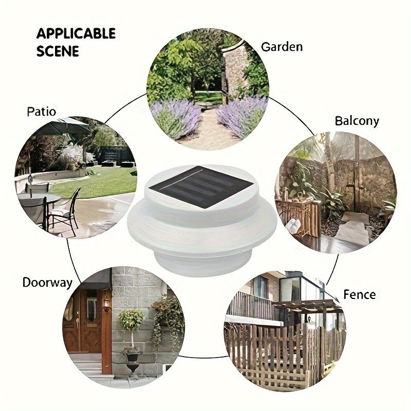 Solar Powered Outdoor Lights w/3 LED Bulbs,Auto On/Off,Wall/Gutter/Fence Mount,Warm White Light,Garden Patio Yard Camping BBQ