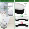 12pcs Cat Water Fountain Filters for NPET WF050 & WF100, Arc-Shaped Foam Sponge for Dog Water Dispenser Clear Pet Water Fountain Filter with Triple