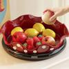 Round 360° Rotating Fruit Plate Plastic Nut Tray Fashion New Year Snack Tray  Living Room