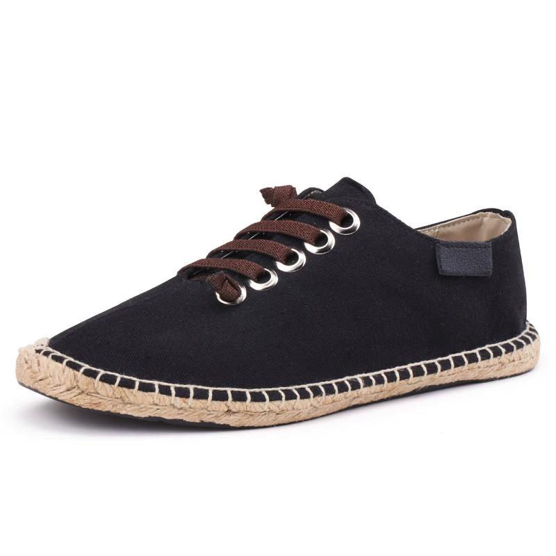 2025 Primavera Verão Pescador Sapatos Rasos Antiderrapantes Estilo de Rua Legal Sapatos Casuais Masculinos Pano Plus Size 45 Preto Azul