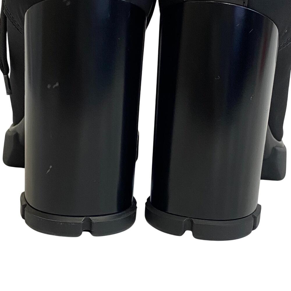 PRADA short boots lace up Triangle logo Re-Nylon Nylon boots black Nylon Women Used