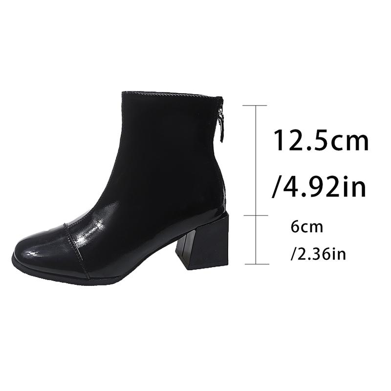 Autumn Vintage Short Plush Women Chelsea Boots Fashion Square Toe Ladies Elegant Thick Heel Mordern Short Booties