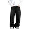 Autumn and winter boys American high street straight trendy pants men's versatile and thin temperament jeans