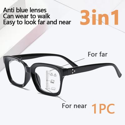 Multifocal Blue Light Blocking Reading Glasses Round-Square Lenses for Presbyopia +1.0 To +3.0