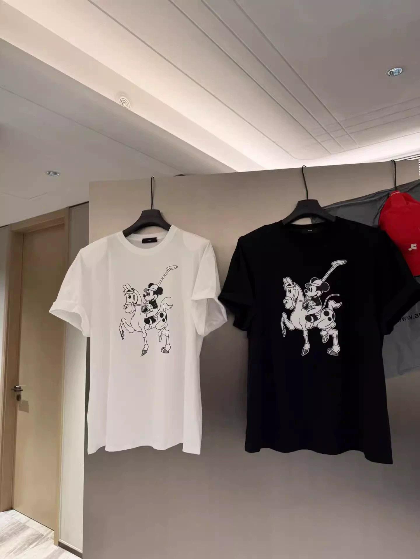 Korean Mickey Print Pure Cotton Loose Fit Women s Short-Sleeve Top M