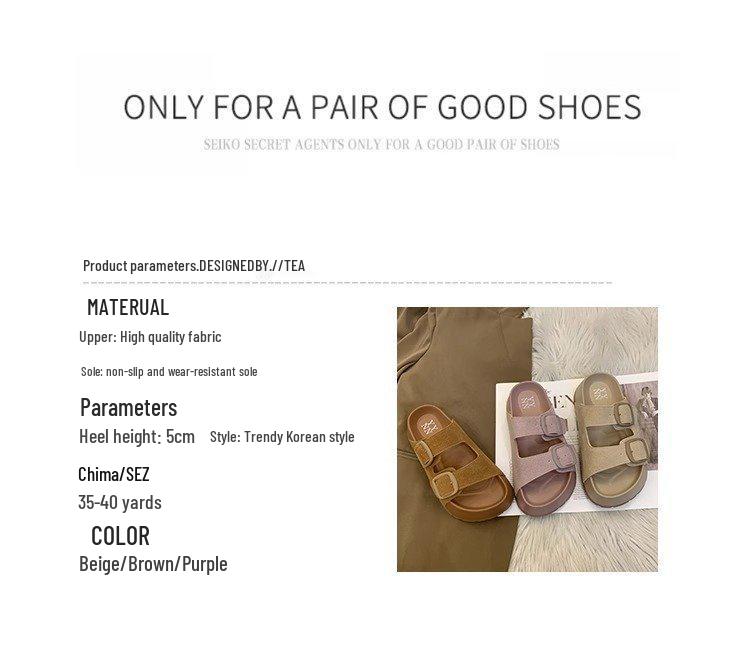 Retro-Style Fashionable Thick-Sole One-Strap Sandals