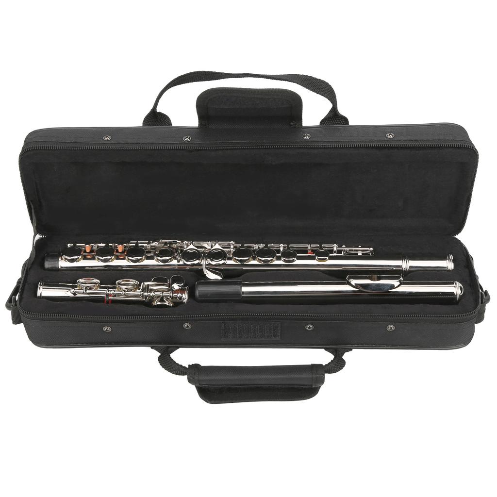 LADE 16 Hole C Flute Closed Key with Storage Bag Increased Tube Resonance Musical InstrumentSilver