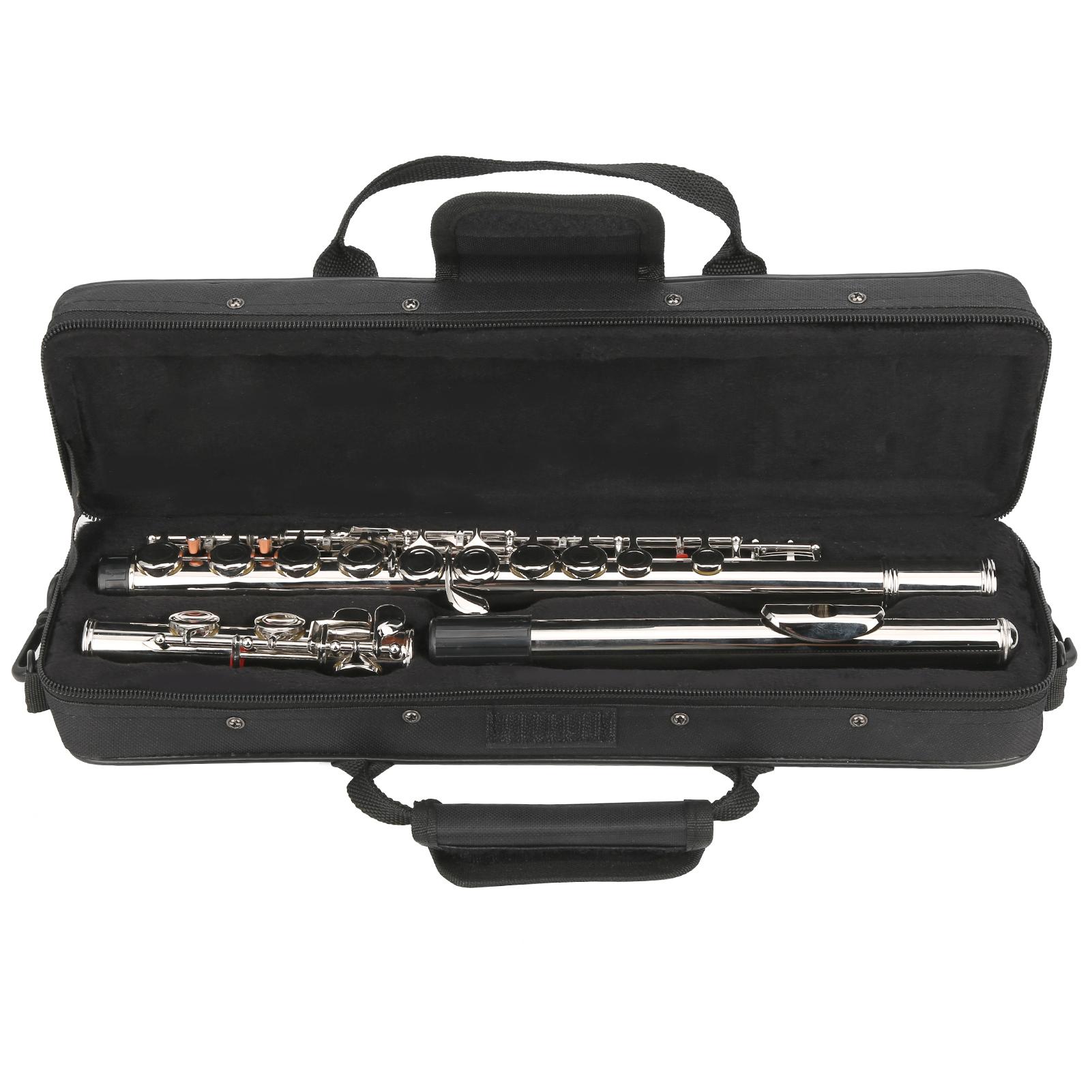 

LADE 16-луночная флейта C с закрытым ключом и сумкой для хранения, музыкальный инструмент с повышенным резонансом трубки, серебро серебряный