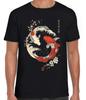 Yin Yang The Great Wave Off Koi Fish Cherry Blossoms Japanese Calligraphy Art Dr