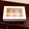 25Pcs Cupcake Box Range 6 hole Window Face Wedding Birthday Party Christmas Gift