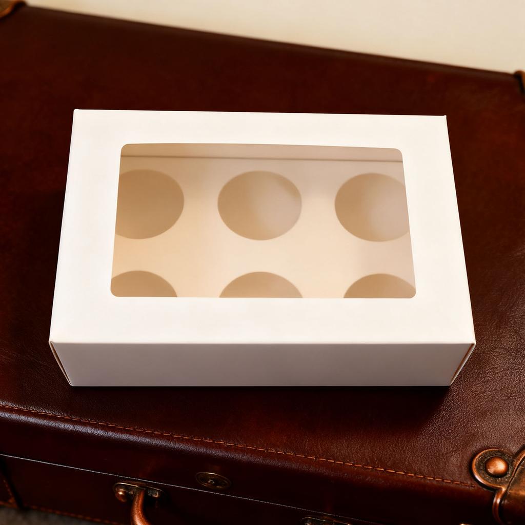 25Pcs Cupcake Box Range 6 hole Window Face Wedding Birthday Party Christmas Gift