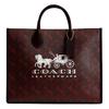Coach Bolsa Tote Ace 35 com Estampa de Logo em Lona Revestida e Couro de Bezerro Bolsas Tote Femininas Latão Roxo Vinho CS252-B4XJM