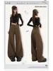 American Retro 2026 High-Waisted Wide-Leg Brown Jeans for Women