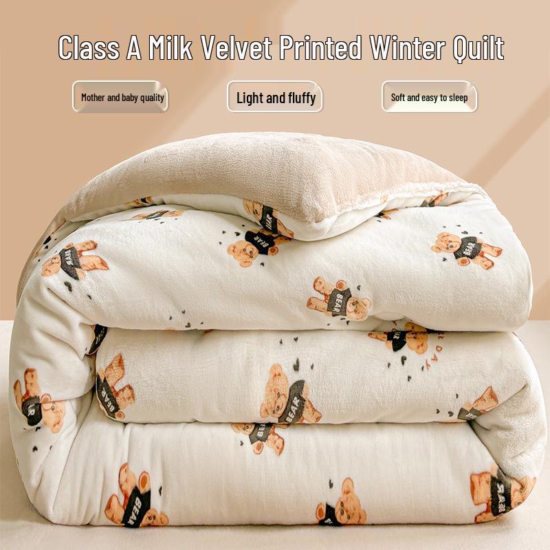 Thickened Velvet Quilt: Warm Coral Fleece for Winter, Spring, and Autumn