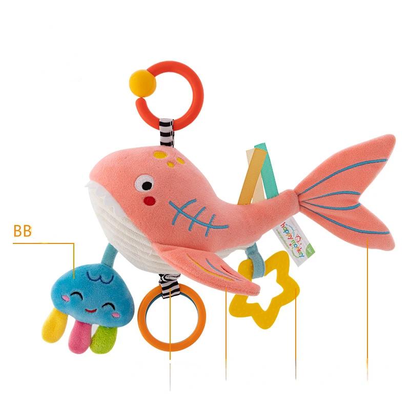 Newborn Infant Soft Plush Toy Teether Rattles Toys Baby Educational Toys Brain Developmental Hand Grip Cute Stuffed Animal Toys