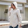 YISHENGSHUI New spring and autumn women's jacket Simple medium-length fashion unique splicing Hooded design women's spring jacket 23671