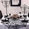 Halloween Black Lace Placemat Happy Halloween Party Decorations 2025 For Home Spider Web Tablecloth Kitchen Dining Table Covers