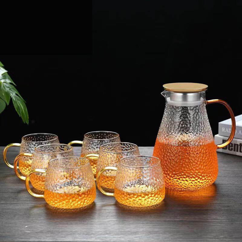 Jun Seventeen A1 Glass Cold Water Pitcher Set 05 1500ml Pitcher, 6 Cups
