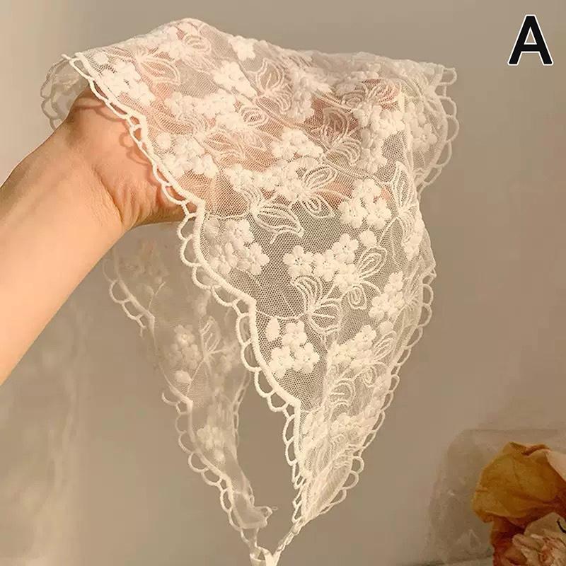 

Ретро кружевная бандана повязка на голову с принтом шарф для волос богемный треугольный платок головной убор резинки для волос для женщин девушки милый платок