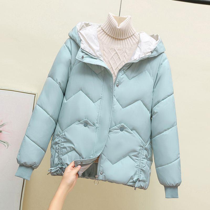 Women’s Short Hooded Windproof Thicken Warm Winter Jacket With Big Pocekt