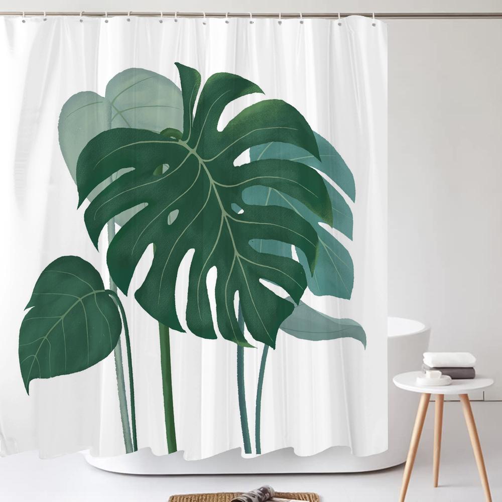 

Фиолетовая Гортензия Цветок Белая Шторка для Душа Пейзаж 3D Зеленое Растение Водонепроницаемый Полиэстер Занавески для Ванной Ширма Декор 90x180cm-35x70in