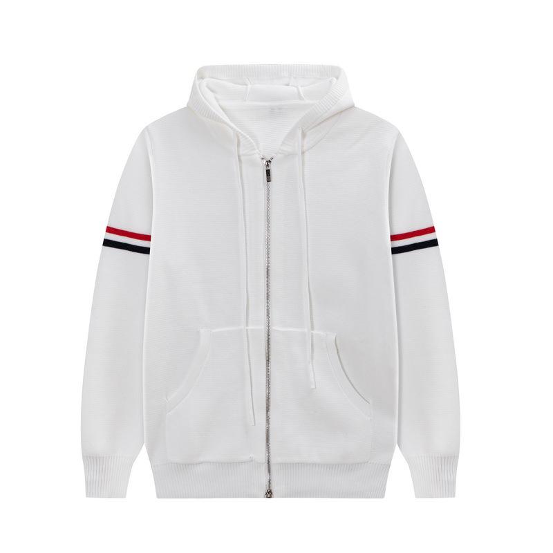 TB JL Double-Sleeve Hooded Knit Sweater Jacket – Warm, Fashionable, Versatile Zipper Style for Couples