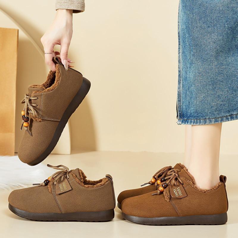 New Versatile Cotton Shoes, Fleece and Thickened Snow Boots, Fashionable Shoes and Women's Shoes