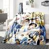 Txt Print Flannel Blanket High Quality Warm Comfortable Cover for All Seasons Perfect for Gifts Home Decor