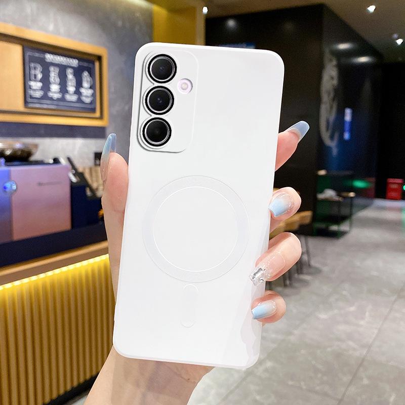 Applicable To Samsung A57 Mobile Phone Case MagSafe Magnetic Suction A37 All-inclusive A17 Metallic Paint A07 Anti-drop A56 Protective Case