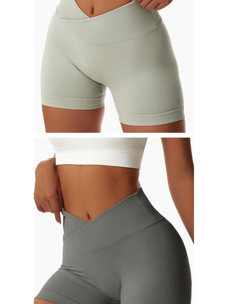 Women's High Waist Seamless Yoga and Running Shorts with Peach Lift