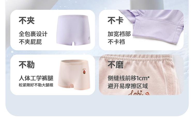 Cotton Cake Girls' Underwear (3-Piece Set at Four Corners)