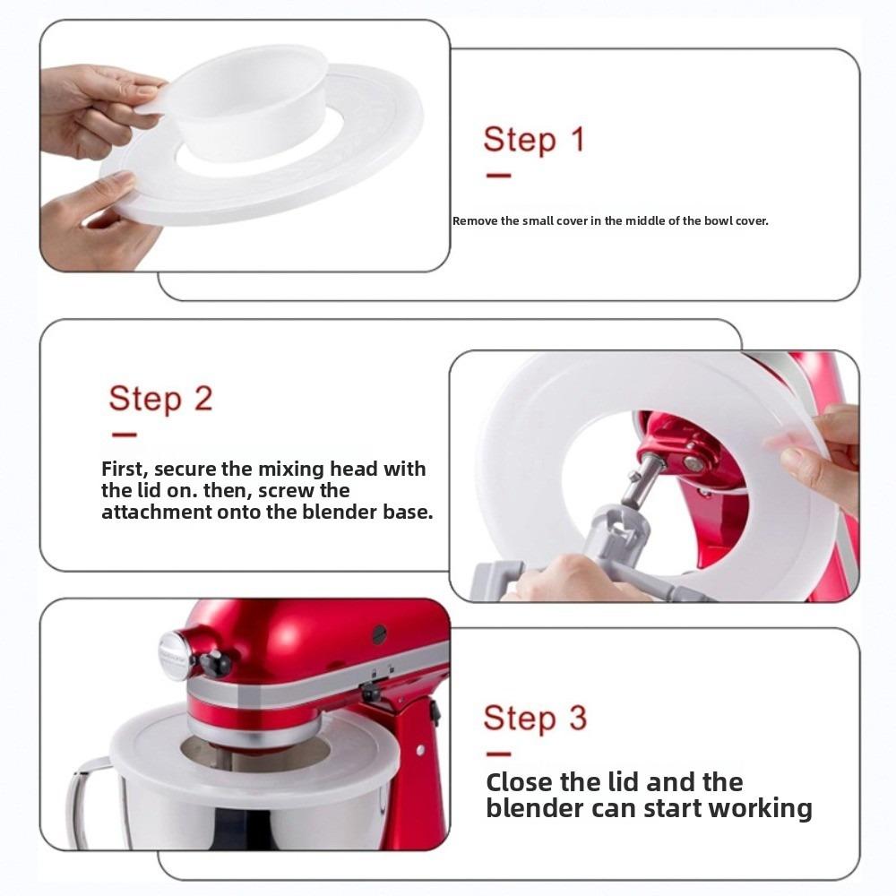 Pouring Shield and Mixers Bowl Covers Fits KitchenAid 4.5-5Qt Tilt-Head Stand Mixers Secure Splatter Guard Lids 3