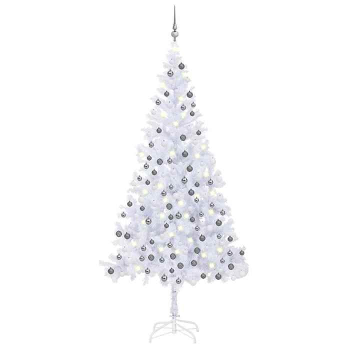 Arbre de Noël artificiel - MAISON EXCLUSIVE - Pré-éclairé 210 cm 910 branches - Blanc enneigé - LED USB 5V