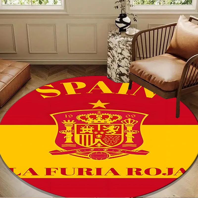 Spain National Football Team Round mat, Anti-slip Circle Carpet Chair rug For livingroom,Bedroom, doormat home decor Gift Christmas Gifts