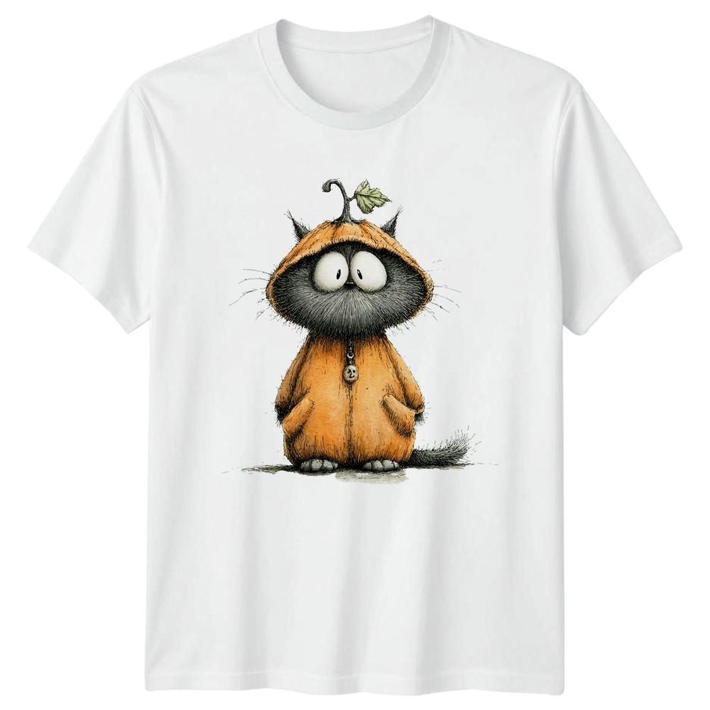 Cat Pumpkin Costume Halloween Holiday Unisexs Unisexs Graphic Unisex Tee S