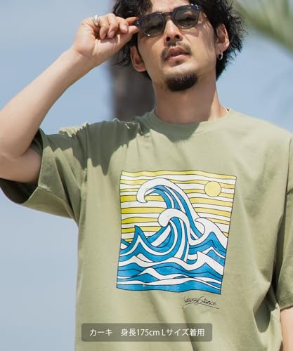 IMPROMES Casual SIDEWAYSTANCE Men's Wave Short Sleeve T-Shirt, White