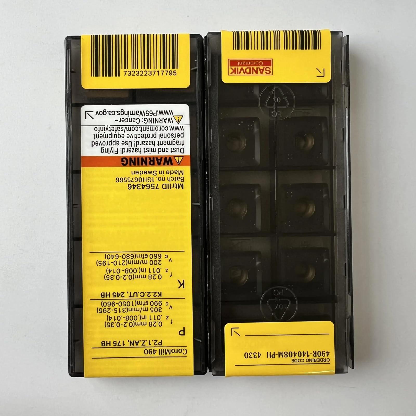 

Original Sandvik / 490R-140408M-PH 4330 /CNC lathe carbide blade 10 Pcs