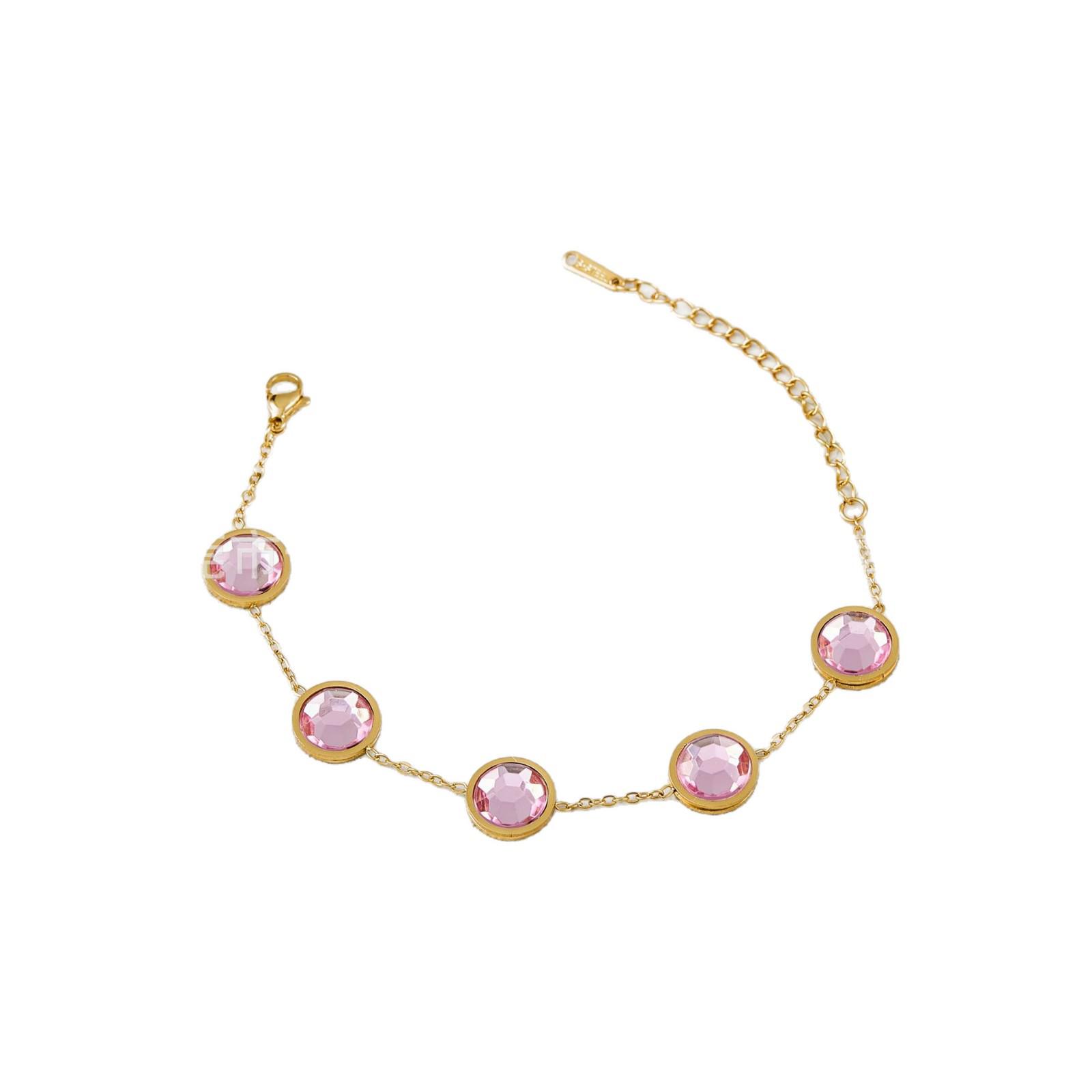 

Colorful Natural Stone Clavicle Bracelet - European & American Style with Stainless Steel Chain Style 5