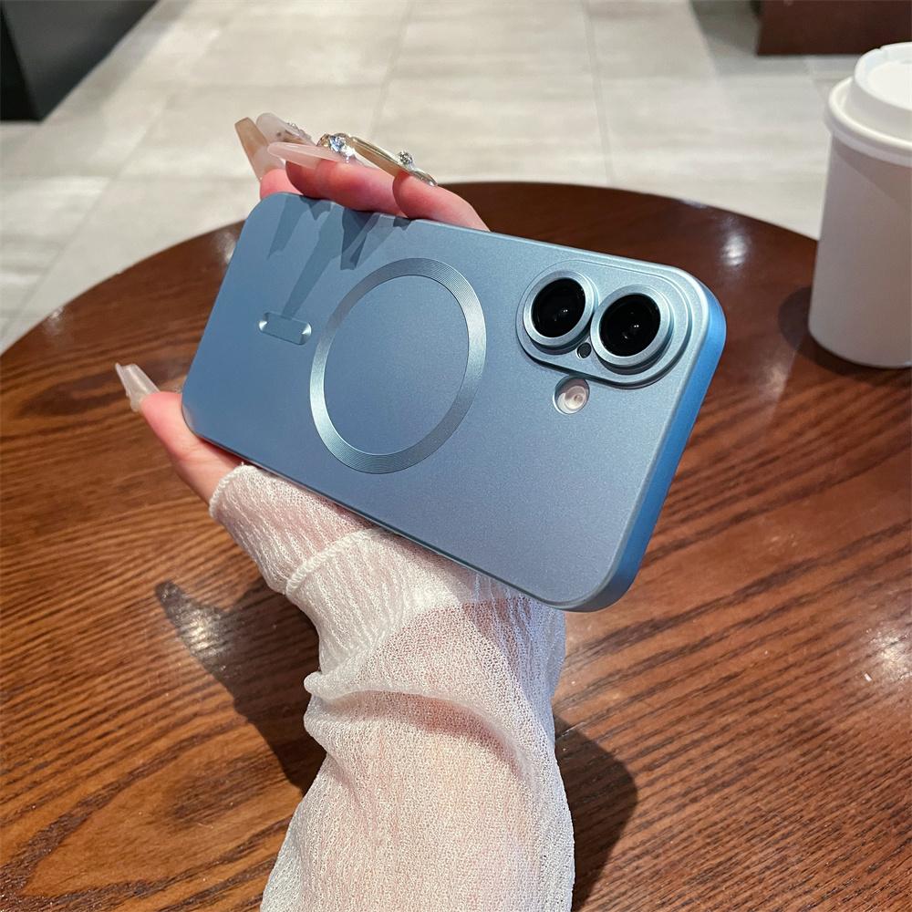 Magnetic For Magsafe Wireless Charge Matte Case For iPhone 16 15 11 13 12 14 Pro Max Plus X XR XS Max 7 8 Plus Shockproof Cover