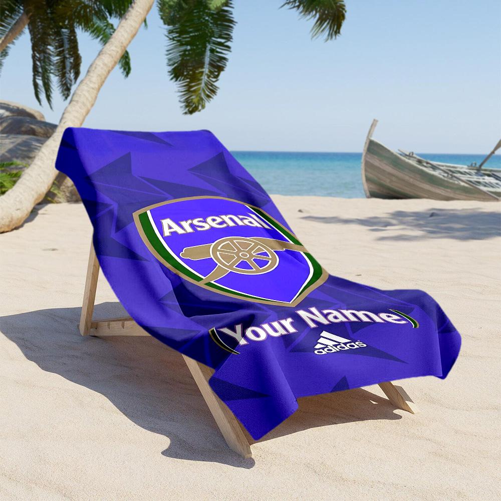 Arsenal F.c. Personalized Name Beach Towel Quick-Dry Soft Microfiber Suitable for Sports Travel Swimming Yoga Bathroom Beach And Pool