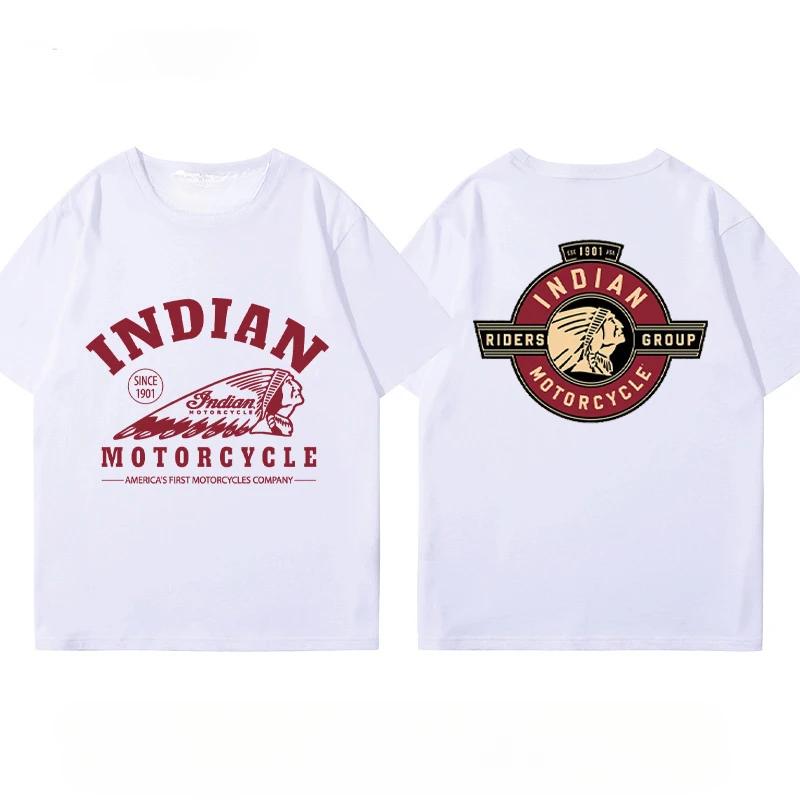 Tricou Indian Motorcycle Locomotivă Grea Croazieră Costum de Călărie Imprimeu Club Bumbac de Vară Casual Motocicletă Bărbați și Femei
