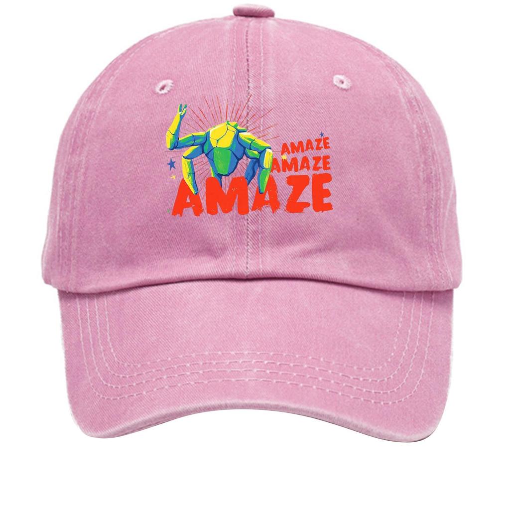 Washed Cotton Baseball Cap With Printed Distressed Soft Top Denim Hat For Men, European And American Retro Hat
