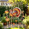 Nature Inspired Suncatchers Fall Animal Wind Chime Suncatcher, Stained Acrylic Fox Rabbit Hanging Suncatcher Party Photography Props with Prism Drops,