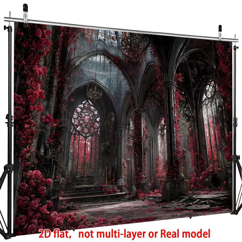 2D Vintage Night Room Backdrop for Eerie Halloween & Movie Nights