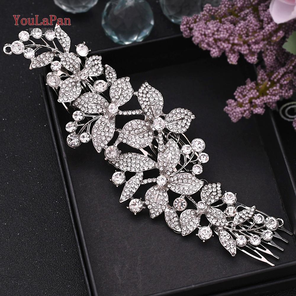Indian Bridal Hair Accessories Alloy Flower Bridal Crowns and Tiaras Silver Hair Pieces Wedding Hair Jewelry